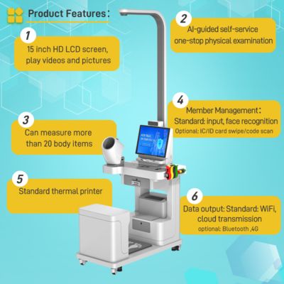 SH-T15 All-in-One Self-service Health Checkup Machine OEM Medical Interactive Health Kiosk