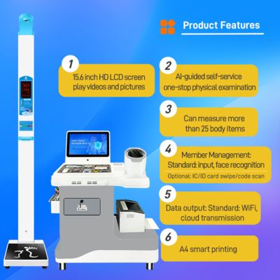Medical Health Checkup Kiosk with bluetooth Blood Pressure Monitor