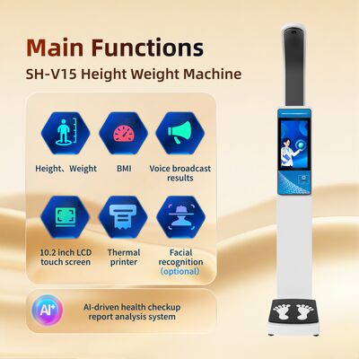 Height Weight Scale BMI LCD Intelligent Screen Thermal Printer Electronic Report Heart Rate Pharmacy OEM