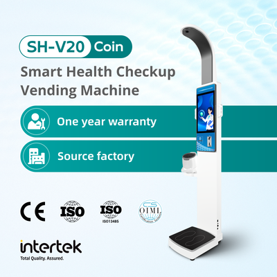 19-inch Advertising Screen Multi Functions Coin Operated Body Checking Machine Self Serviced Health Checkup Kiosk