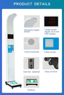 Coinoperated Pharmacy Height Weight Measuring Scale Ultrasonic