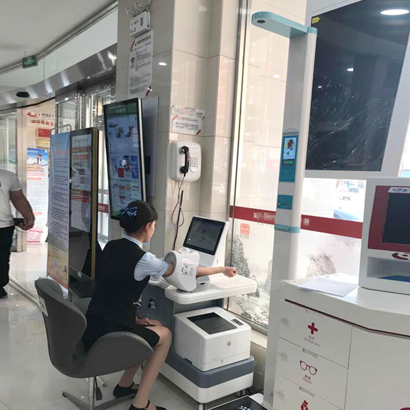Medical Clinic Health Check Kiosk Weight Scale Touch Screen Blood Pressure