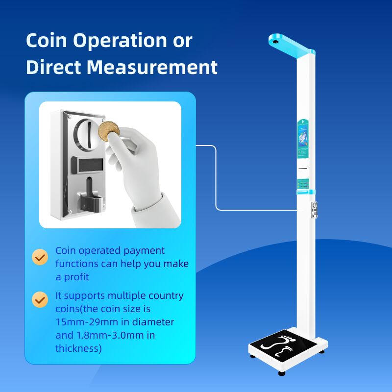 Coin Operated Weighing Scale Human Body Height And Weight Scale For Clinic