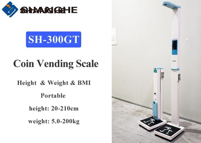 Human Coin Operated Weight Height Measuring Scale With 500kg Capacity For Public